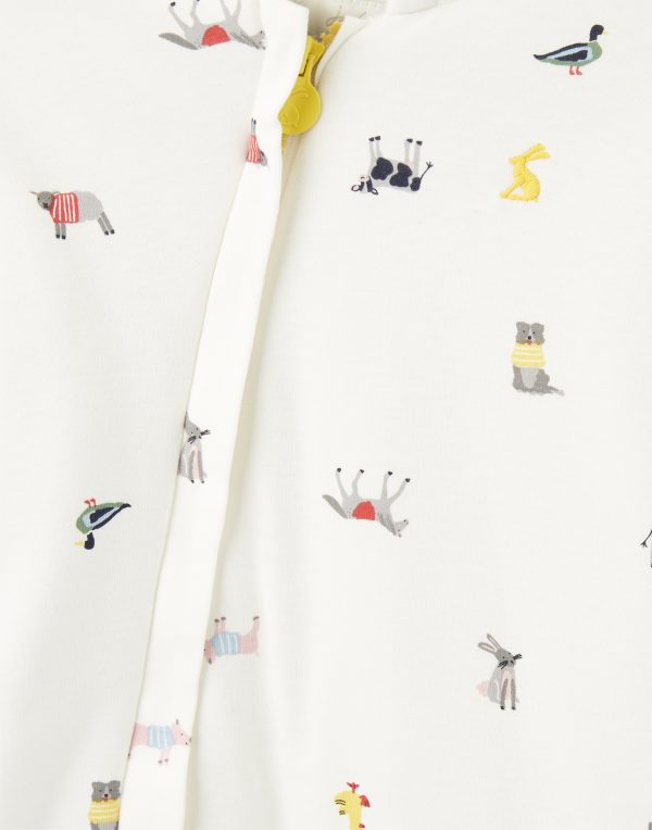 Joules Baby Farm Print Pramsuit - Image 2
