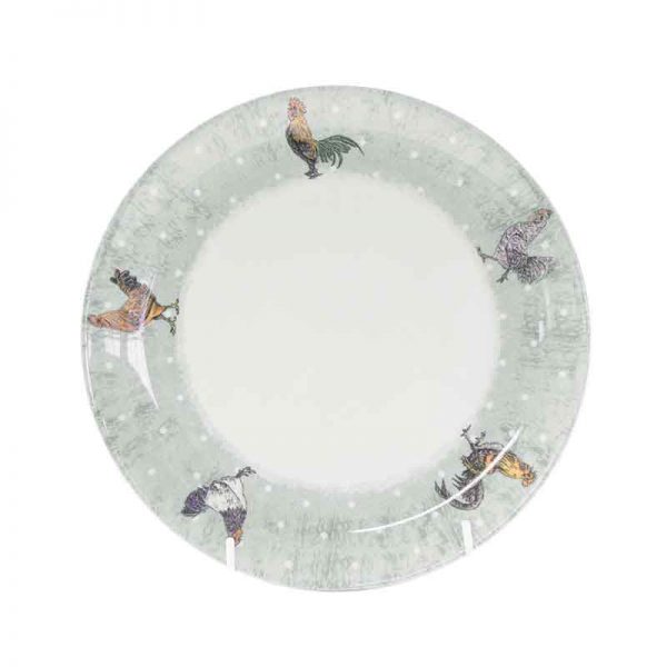 barnyard rooster dinner plate