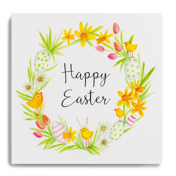 happy easter wreath card