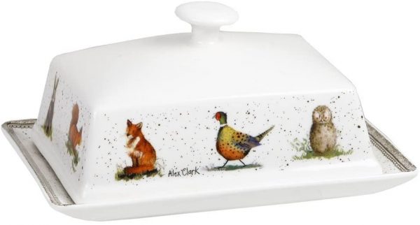 alex clark wildlife butter dish