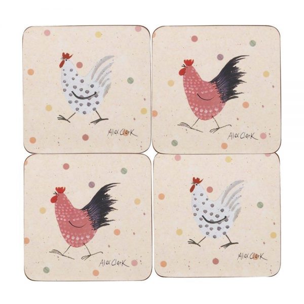 alex clark rooster coasters