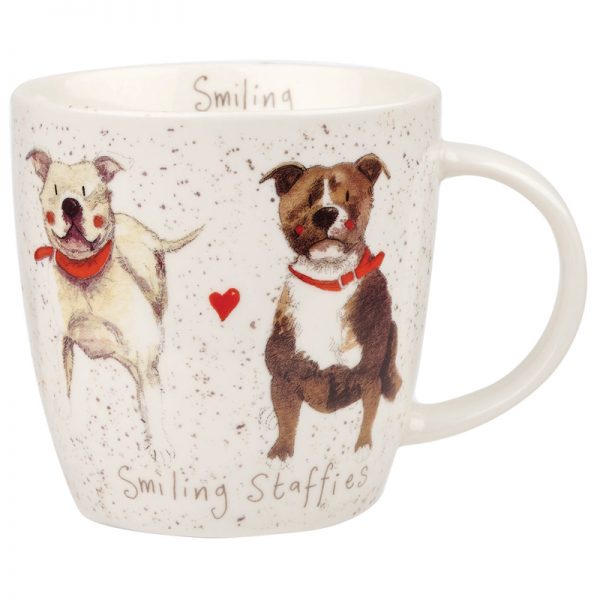 alex clark smiling staffies mug