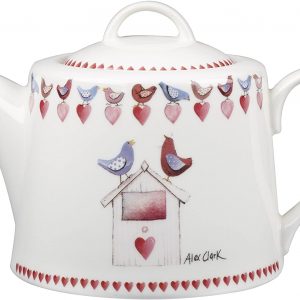 alex clark love birds teapot