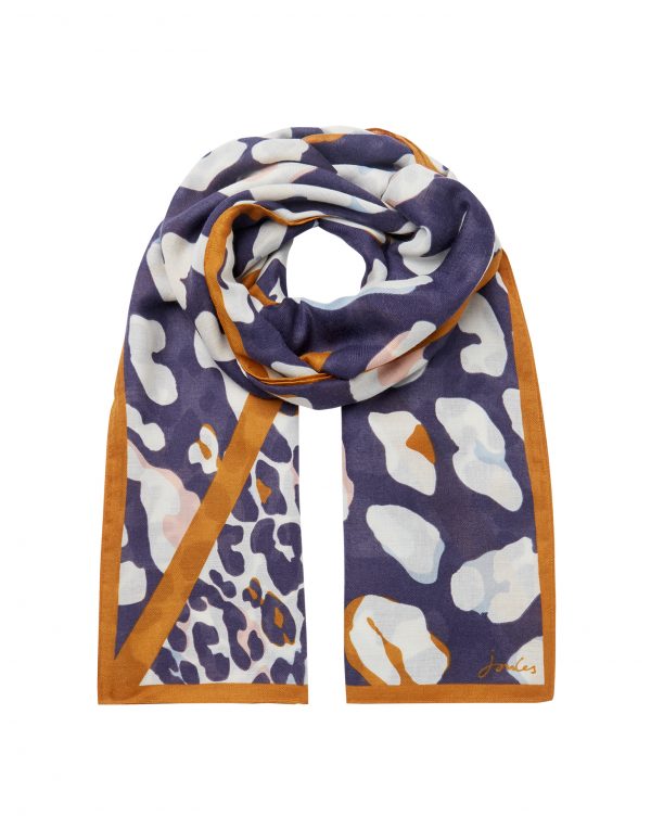 Joules River Lightweight Leopard Print Scarf - Image 3