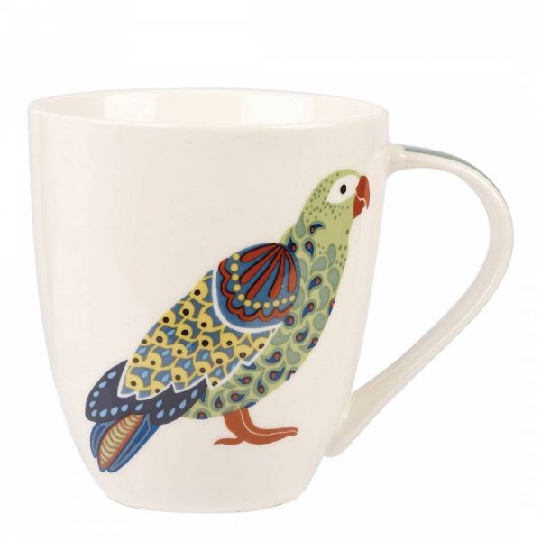 Queens Couture Paradise Birds Parrots Large Crush Mug