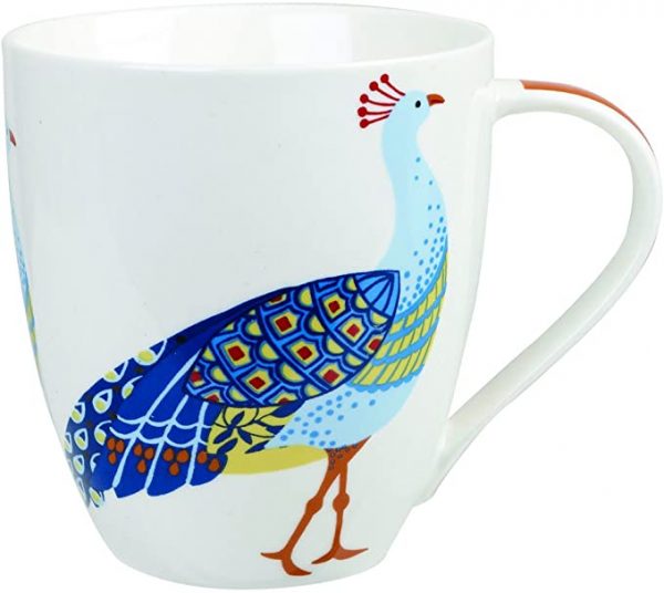 Queens Couture Paradise Birds Peacock Large Crush Mug