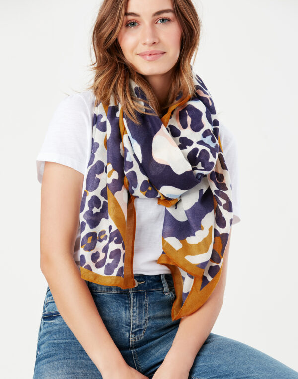 joules leopard print scarf