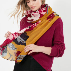 joules gold floral scarf