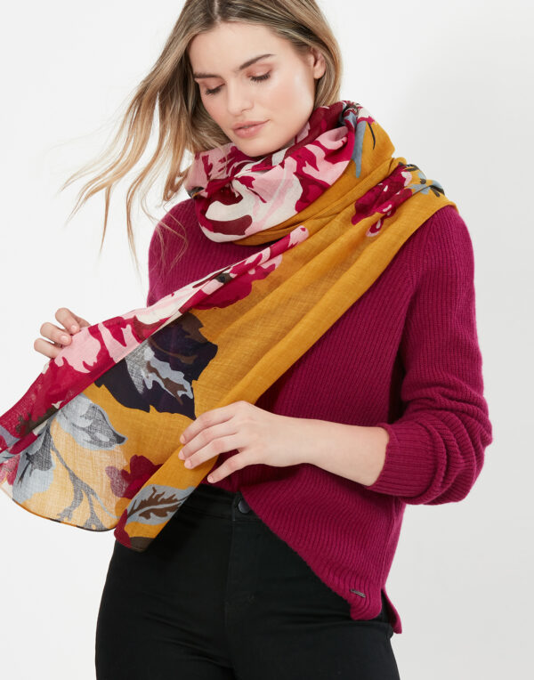 joules gold floral scarf