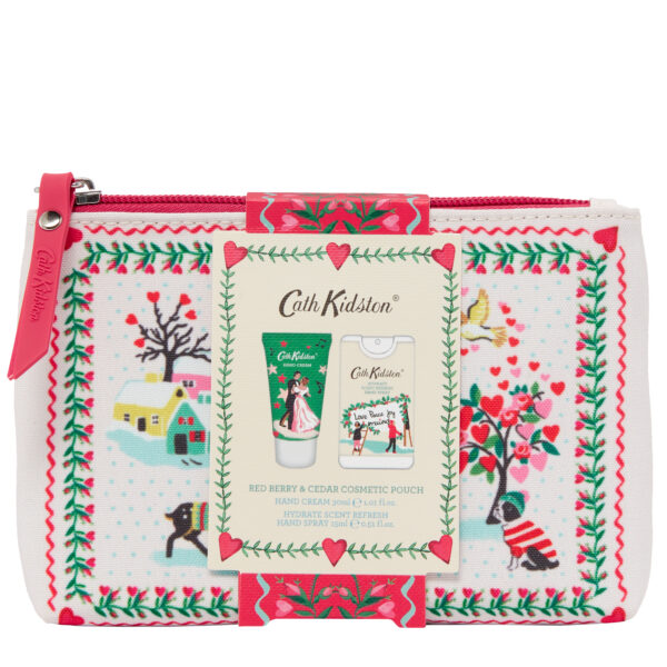 cath kidston festive cosmetic bag hand cream and hand spray