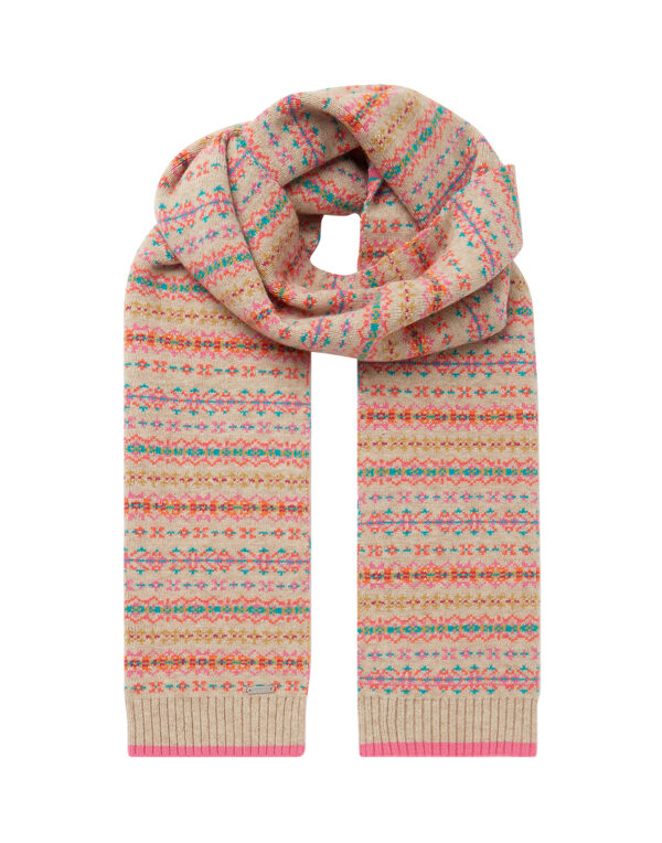 joules fairisle knitted scarf