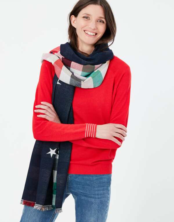 joules navy star scarf