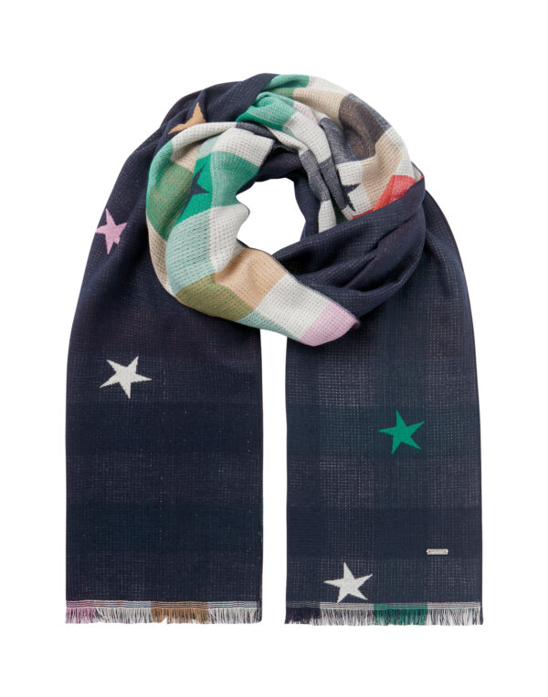 joules navy star scarf