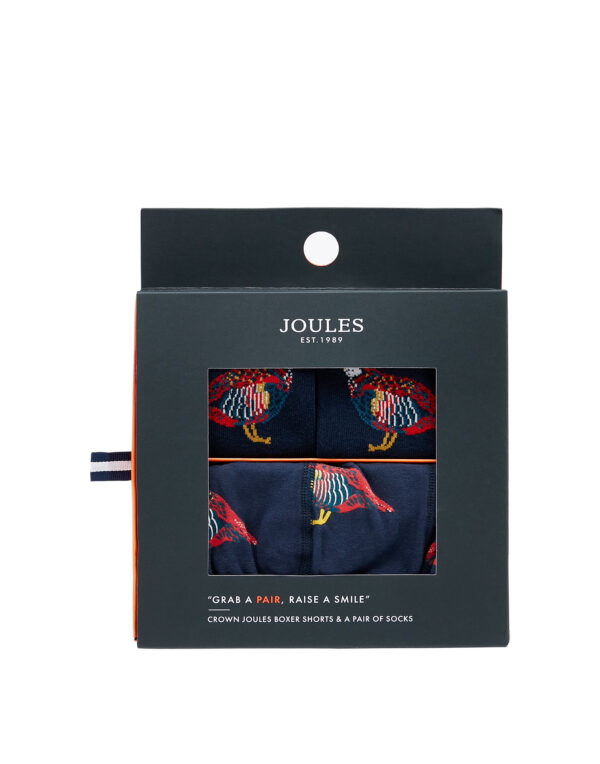joules navy partridge socks and boxer set