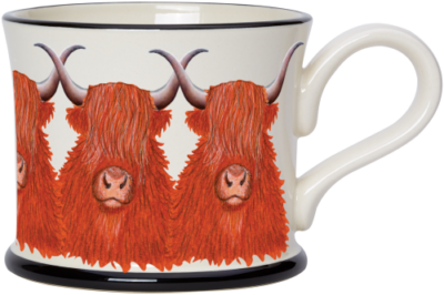 moorland pottery highland cow mug