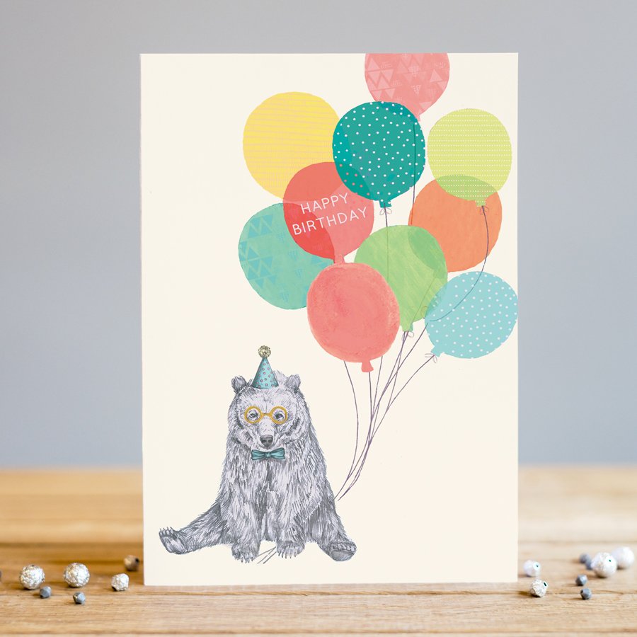 Louise Tiler Birthday bear Card - English Designer Gifts