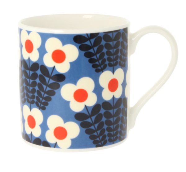 orla kiely blue bunch of stems mug