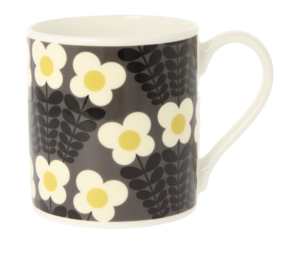 orla kiely stems grey mug