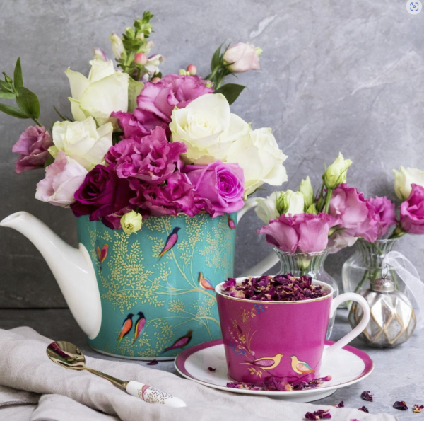 sara miller floral teapot