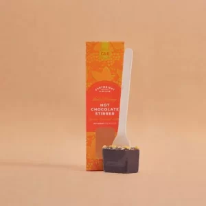 blood orange hot chocolate stirrer