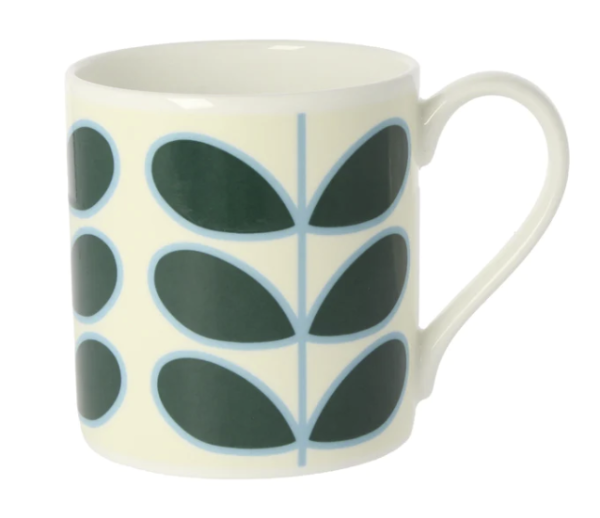 orla kiely linear stem teal mug