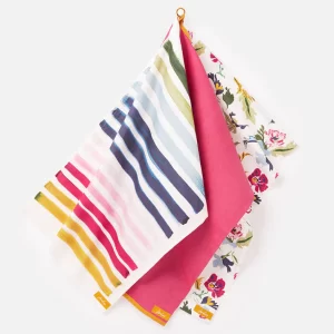 joules set of 3 cambridge floral tea towels