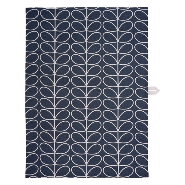 orla kiely slate grey stem tea towel