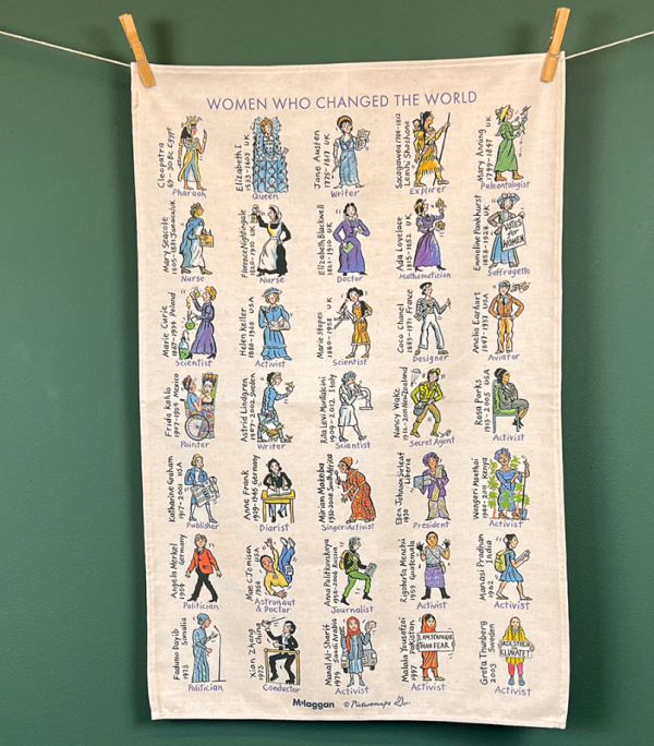 picturemaps women who changed the world tea towel