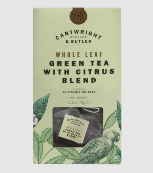 cartwright and butler whole leaf green tea with citrus blend