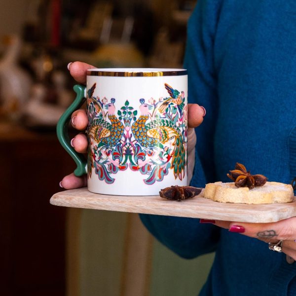 William Morris At Home Peacock Festive China Mug - Image 2